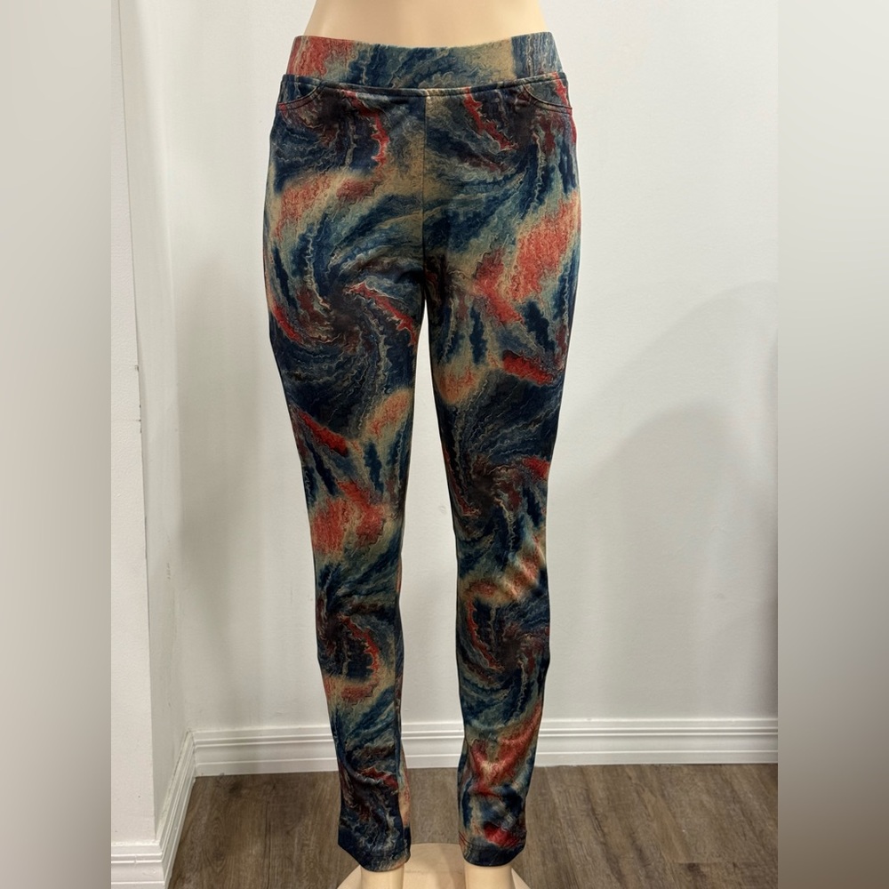 Tempo Paris Leggings in Multicolor with Stretch Fabric Size Large